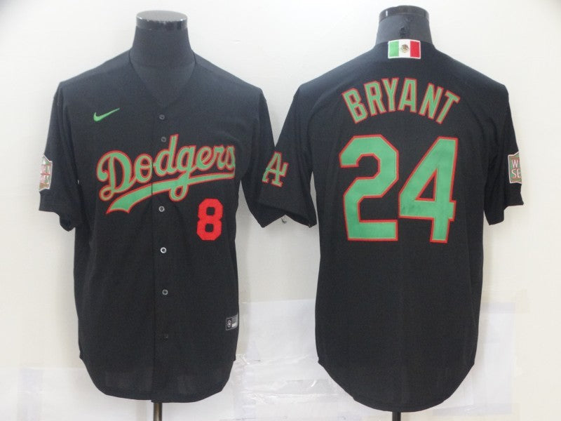 Men’s Los Angeles Dodgers Kobe Bryant #8-24 Black Stitched Jersey