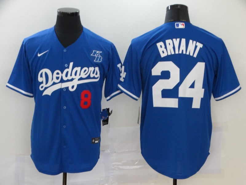 Men’s Los Angeles Dodgers Kobe Bryant #8-24 Blue Baseball Jersey
