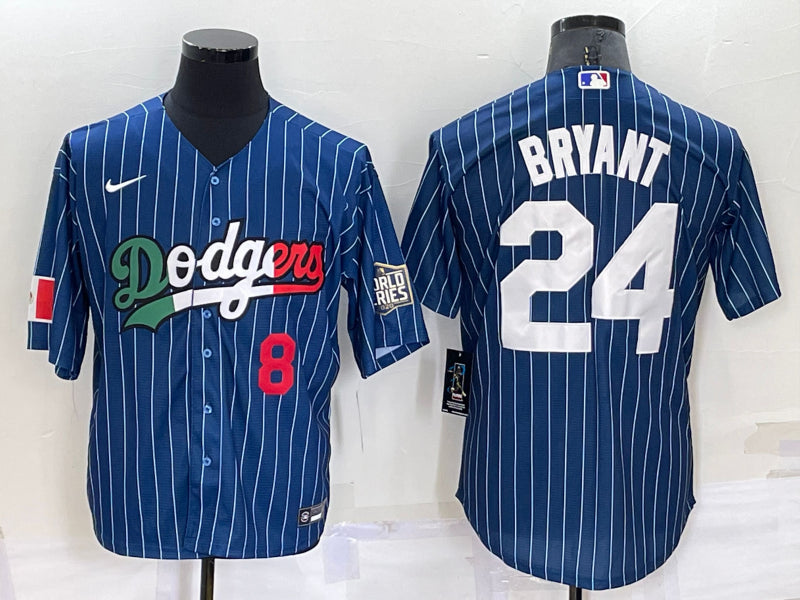 Men’s Los Angeles Dodgers Kobe Bryant #8-24 Blue Jersey