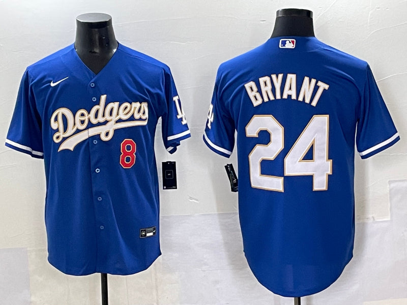Men’s Los Angeles Dodgers Kobe Bryant #8-24 Royal Jersey