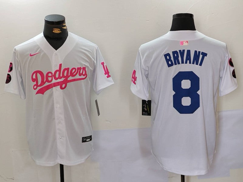 Men’s Los Angeles Dodgers Kobe Bryant #8 White Limited Jersey