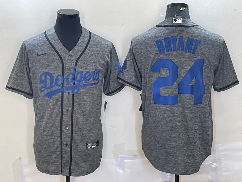 Men’s Los Angeles Dodgers Kobe Bryant Gray Baseball Jersey