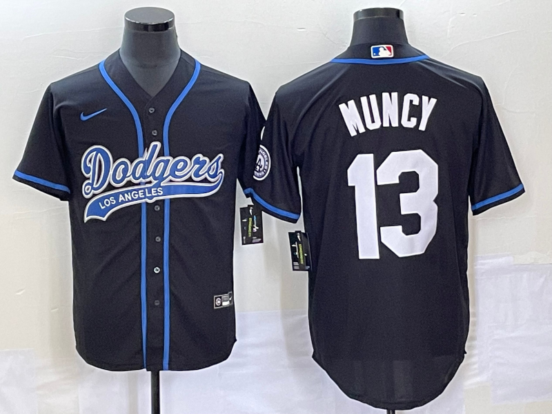 Men’s Los Angeles Dodgers Max Muncy #13 Black Jersey Joint Edition