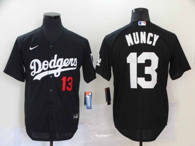 Men’s Los Angeles Dodgers Max Muncy #13 Black Stitched Jersey