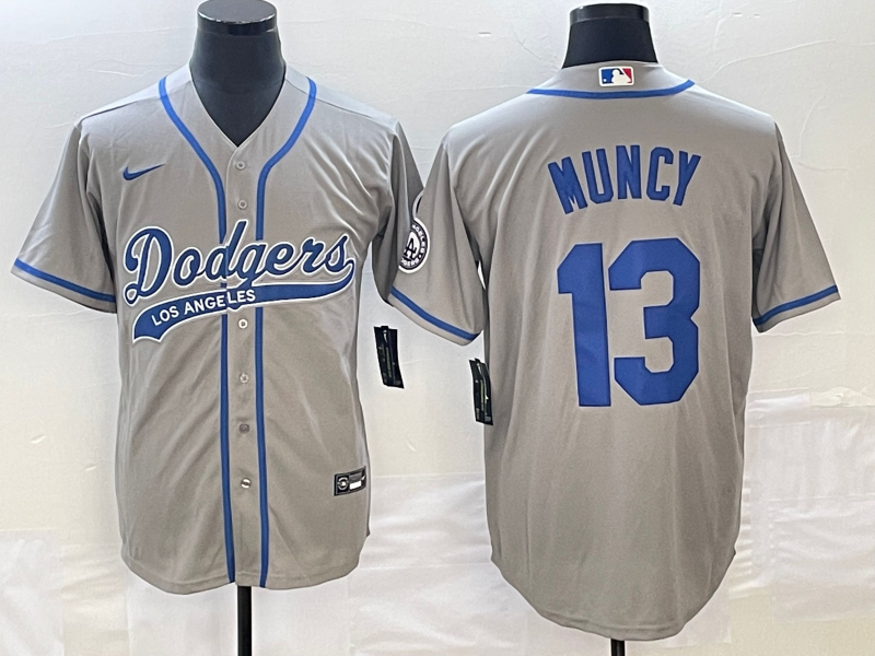 Men’s Los Angeles Dodgers Max Muncy #13 Gray Jersey Joint Edition
