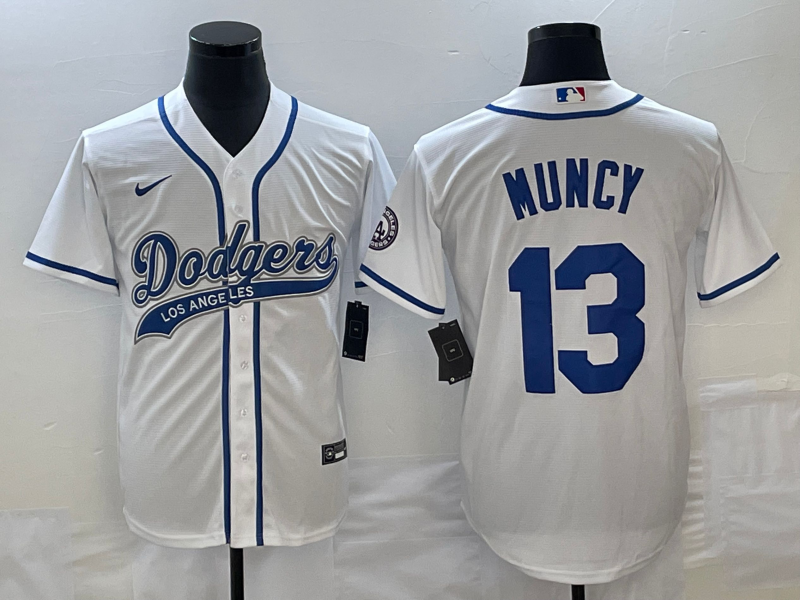 Men’s Los Angeles Dodgers Max Muncy #13 White Jersey Joint Edition