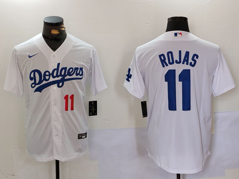 Men’s Los Angeles Dodgers Miguel Rojas #11 White Home Jersey