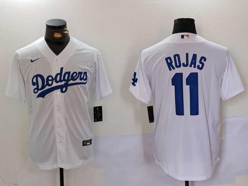 Men’s Los Angeles Dodgers Miguel Rojas #11 White Jersey