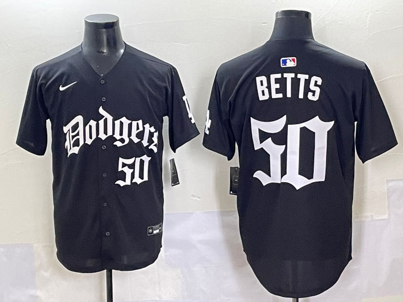 Men’s Los Angeles Dodgers Mookie Betts #50 Black Alternate Jersey