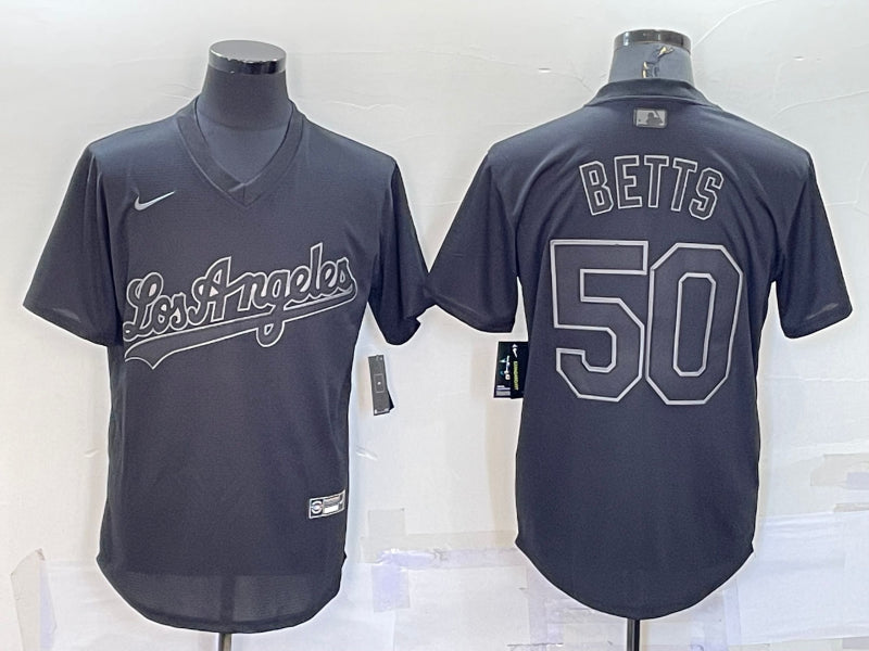 Men’s Los Angeles Dodgers Mookie Betts #50 Black Authentic Jersey