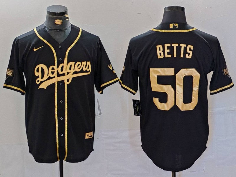Men’s Los Angeles Dodgers Mookie Betts #50 Black Jersey