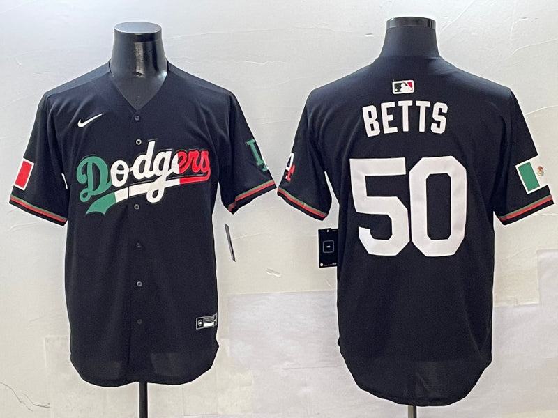 Men’s Los Angeles Dodgers Mookie Betts #50 Black Jersey