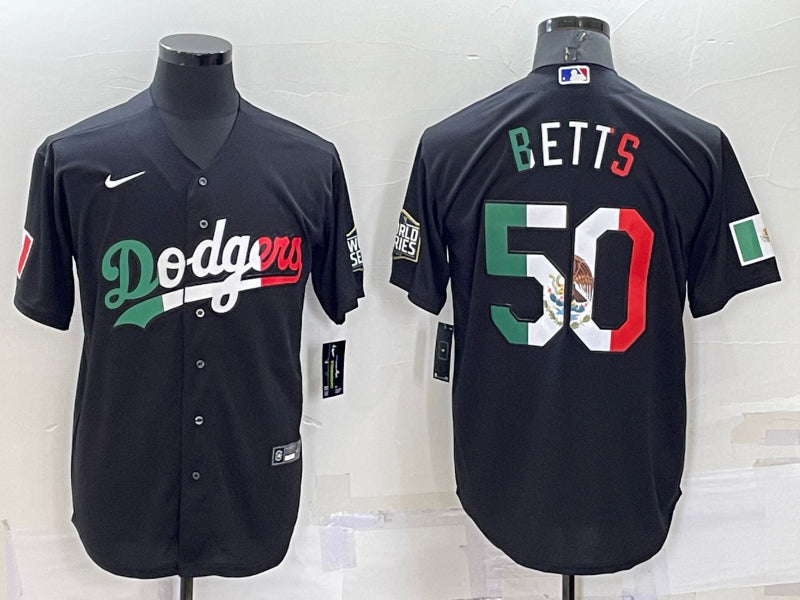 Men’s Los Angeles Dodgers Mookie Betts #50 Black Stitched Baseball Jersey
