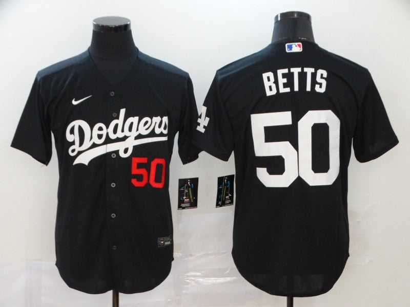 Men’s Los Angeles Dodgers Mookie Betts #50 Black Stitched Jersey