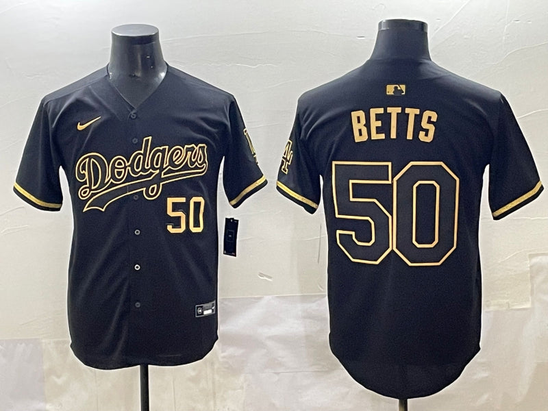 Men’s Los Angeles Dodgers Mookie Betts #50 Black Team Jersey