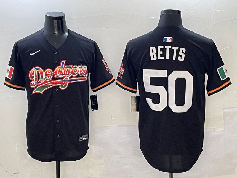 Men’s Los Angeles Dodgers Mookie Betts #50 Black Team Jersey