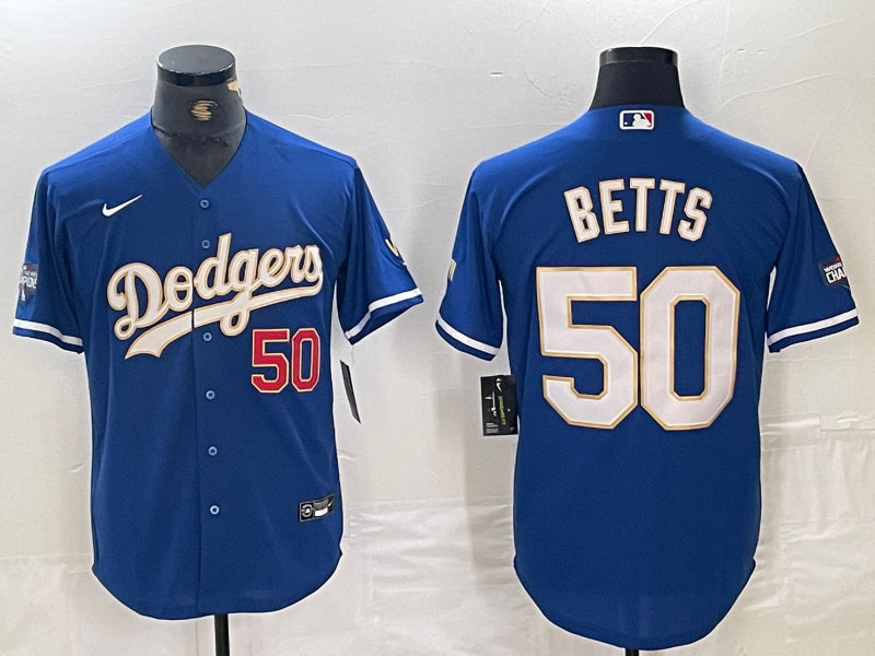 Men’s Los Angeles Dodgers Mookie Betts #50 Blue Jersey