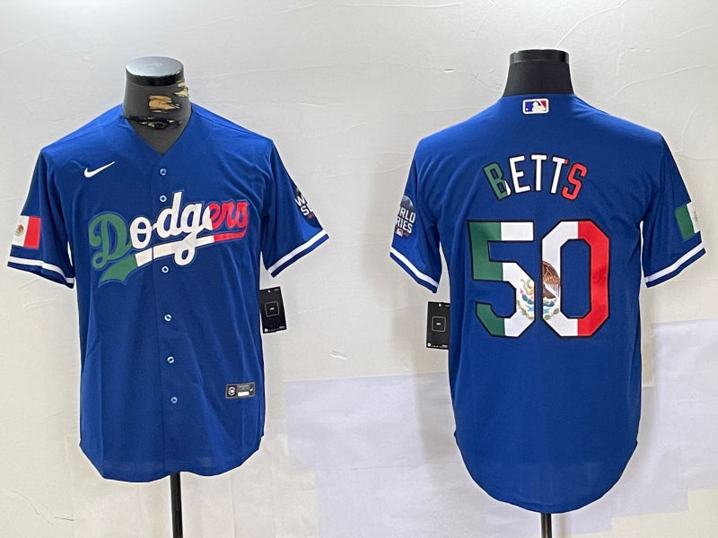 Men’s Los Angeles Dodgers Mookie Betts #50 Blue Jersey