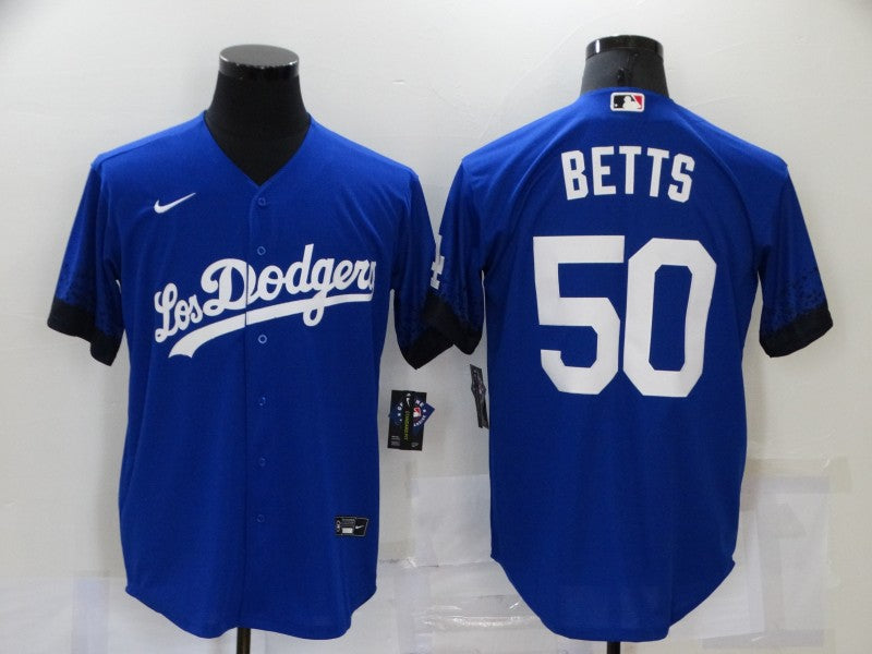 Men’s Los Angeles Dodgers Mookie Betts #50 Blue Stitched Jersey