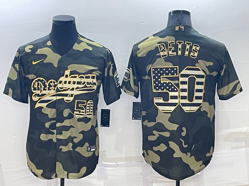 Men’s Los Angeles Dodgers Mookie Betts #50 Camouflage Baseball Jersey