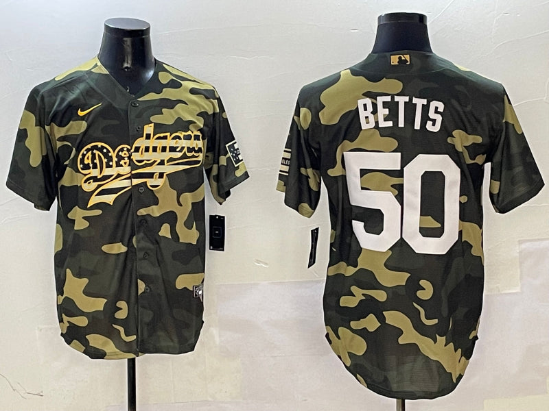 Men’s Los Angeles Dodgers Mookie Betts #50 Camouflage Jersey