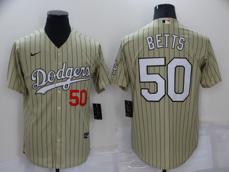 Men’s Los Angeles Dodgers Mookie Betts #50 Gold Baseball Jersey