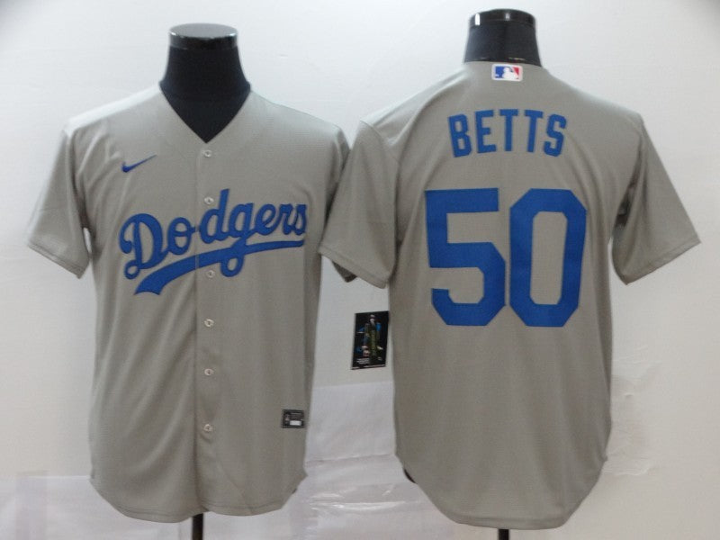 Men’s Los Angeles Dodgers Mookie Betts #50 Gray Baseball Jersey