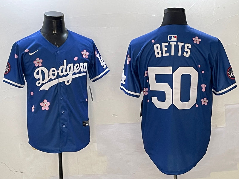 Men’s Los Angeles Dodgers Mookie Betts #50 Royal Alternate Jersey