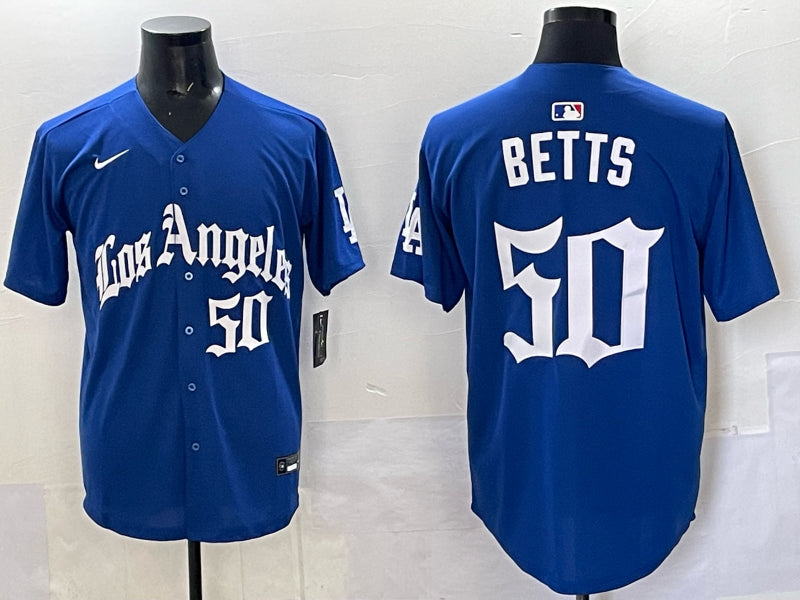 Men’s Los Angeles Dodgers Mookie Betts #50 Royal Alternate Jersey