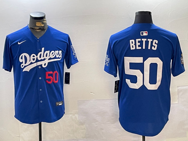 Men’s Los Angeles Dodgers Mookie Betts #50 Royal Jersey