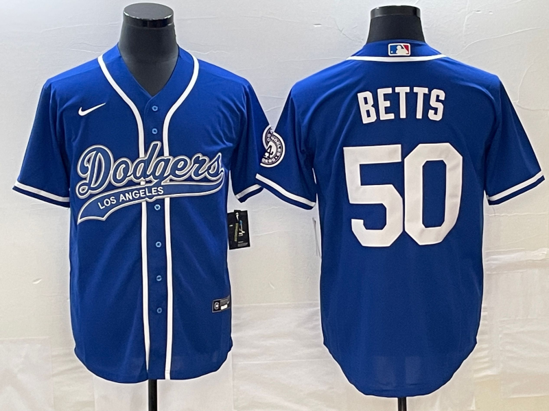 Men’s Los Angeles Dodgers Mookie Betts #50 Royal Jersey Joint Edition