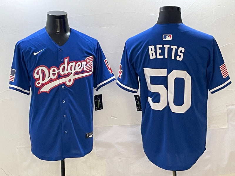 Men’s Los Angeles Dodgers Mookie Betts #50 Royal Jersey