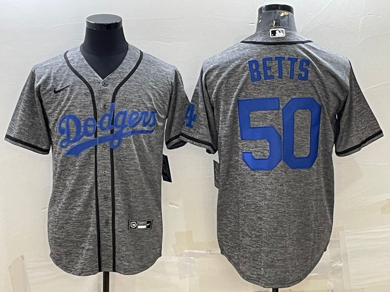 Men’s Los Angeles Dodgers Mookie Betts Nike Gray Alternate Name Jersey