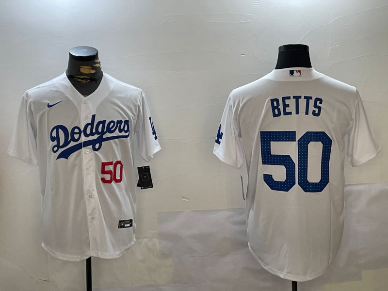 Men’s Los Angeles Dodgers Mookie Betts White Jersey