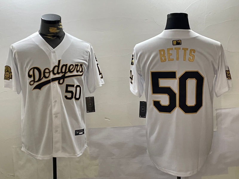 Men’s Los Angeles Dodgers Mookie Betts White Jersey