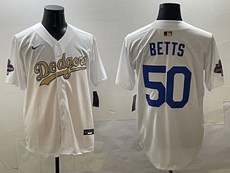 Men’s Los Angeles Dodgers Mookie Betts White Jersey