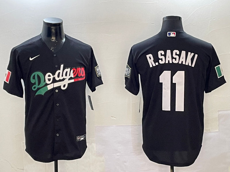 Men’s Los Angeles Dodgers Roki Sasaki #11 Black Alternate Jersey