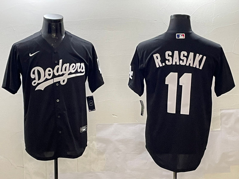 Men’s Los Angeles Dodgers Roki Sasaki #11 Black Jersey