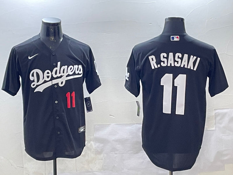 Men’s Los Angeles Dodgers Roki Sasaki #11 Black Jersey