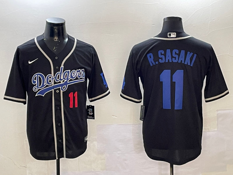 Men’s Los Angeles Dodgers Roki Sasaki #11 Black Jersey