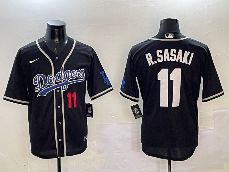 Men’s Los Angeles Dodgers Roki Sasaki #11 Black Jersey
