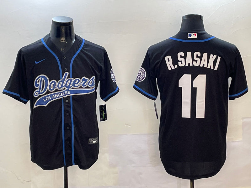 Men’s Los Angeles Dodgers Roki Sasaki #11 Black Team Jersey