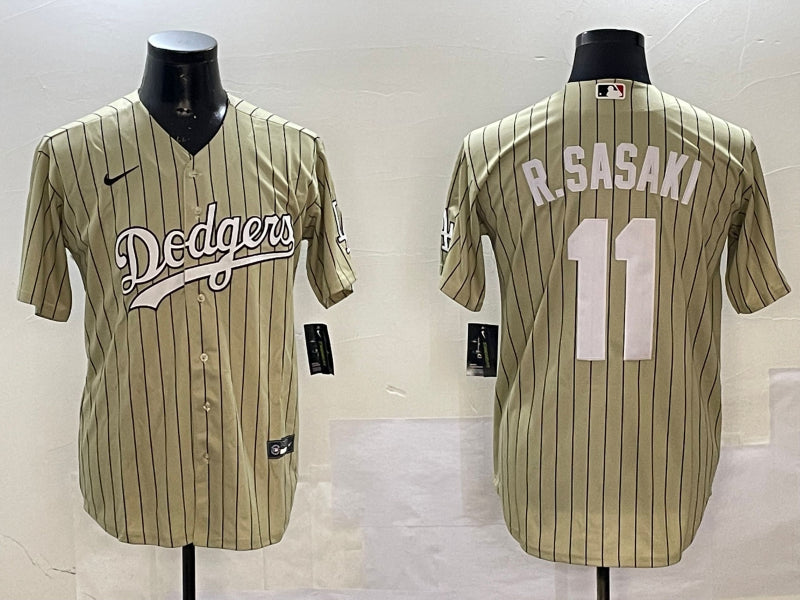 Men’s Los Angeles Dodgers Roki Sasaki #11 Gold Jersey