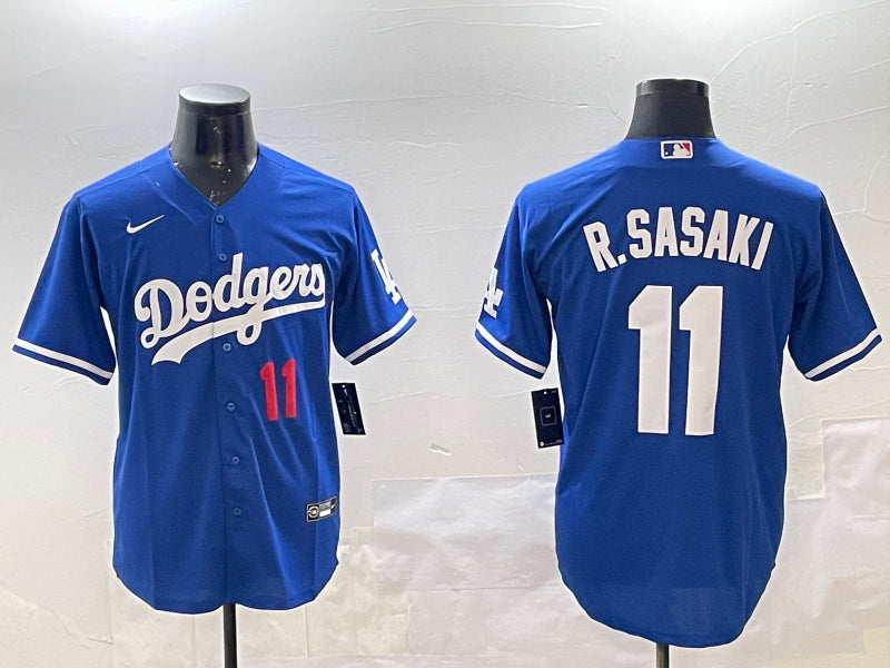 Men’s Los Angeles Dodgers Roki Sasaki #11 Royal Alternate Jersey