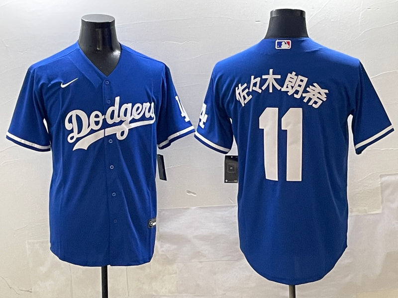 Men’s Los Angeles Dodgers Roki Sasaki #11 Royal Alternate Jersey