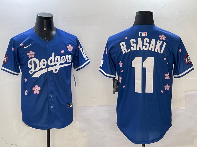 Men’s Los Angeles Dodgers Roki Sasaki #11 Royal Team Jersey