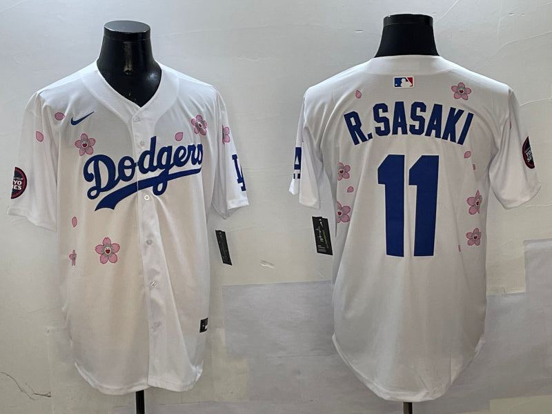 Men’s Los Angeles Dodgers Roki Sasaki #11 White Alternate Jersey