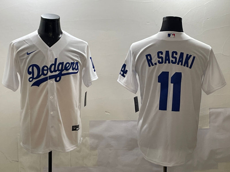 Men’s Los Angeles Dodgers Roki Sasaki #11 White Home Jersey