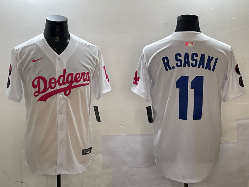 Men’s Los Angeles Dodgers Roki Sasaki #11 White Jersey