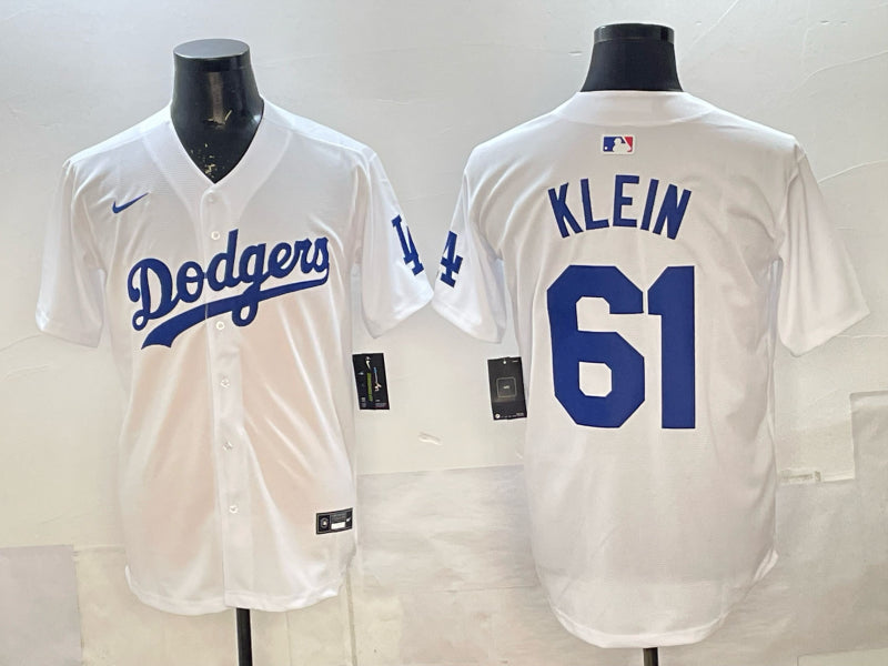 Men’s Los Angeles Dodgers Rylan Klein #61 White Limited Jersey